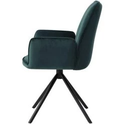 DéCOSHOP26 Chaise Fauteuil Rembourré Salon Bureau Avec Accoudoirs Rotation 90° En Velours Vert - Vert 10 DéCOSHOP26 Chaise Fauteuil Rembourré Salon Bureau Avec Accoudoirs Rotation 90° En Velours Vert - Vert -Pas Cher Fauteuil Magasin 29537805 4