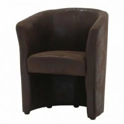 AUTRES Fauteuil Simili Marron Foncé - L 59 X P 63 X H 77 Cm - ARCADE