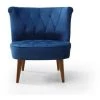 AZURA HOME DESIGN Fauteuil Crapaud En Velours Bleu - Bleu