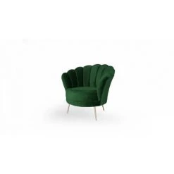 AZURA HOME DESIGN Fauteuil Vert Forme Coquillage - Doré