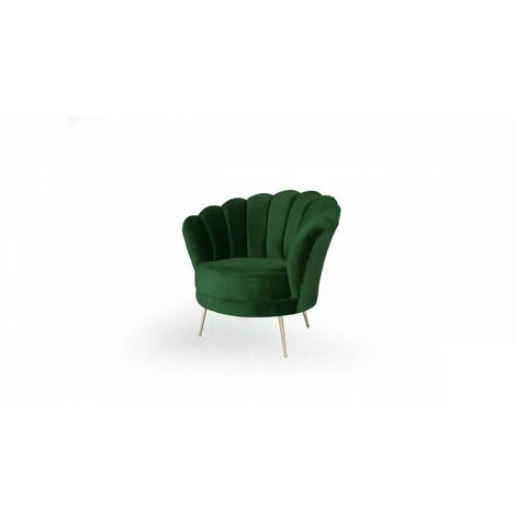AZURA HOME DESIGN Fauteuil Vert Forme Coquillage - Doré 3 AZURA HOME DESIGN Fauteuil Vert Forme Coquillage - Doré