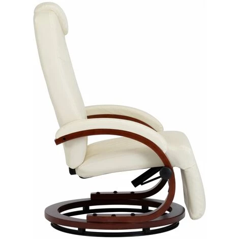 TRUE DEAL Fauteuil Inclinable TV Blanc Cassé Similicuir 6 TRUE DEAL Fauteuil Inclinable TV Blanc Cassé Similicuir – Image 4