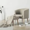 Fauteuil Salon, Fauteuil Scandinave Avec Repose-Pieds En Tissu, Pieds En Bois Massif, Gris Clair - Meerveil