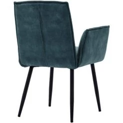 DéCOSHOP26 Fauteuil Design Vintage En Velours Bleu Cadre En Métal - Bleu -Pas Cher Fauteuil Magasin 29786154 5