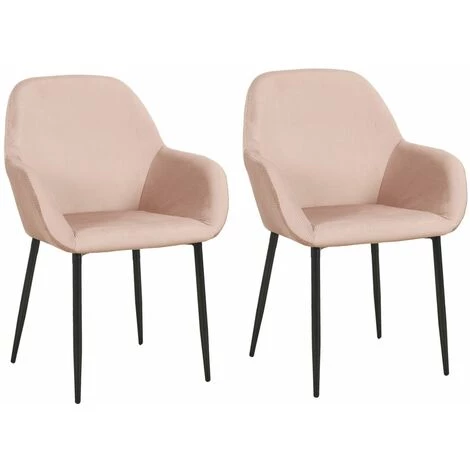 THE HOME DECO FACTORY Lot De 2 Fauteuils De Table Design Velours Giulia - 59 X 44 X 94 - Rose 3 THE HOME DECO FACTORY Lot De 2 Fauteuils De Table Design Velours Giulia - 59 X 44 X 94 - Rose