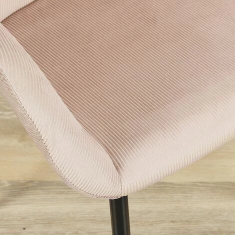 THE HOME DECO FACTORY Lot De 2 Fauteuils De Table Design Velours Giulia - 59 X 44 X 94 - Rose 6 THE HOME DECO FACTORY Lot De 2 Fauteuils De Table Design Velours Giulia - 59 X 44 X 94 - Rose – Image 4
