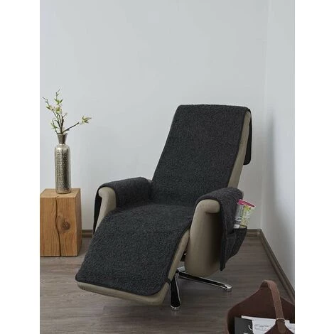 K. & N. Schurwolle Protège-Fauteuil En Laine Vierge Avec Protège-accoudoirs Et Longue Partie Inférieure : 100% Polyester Anthracite Partie Centrale 200 X 50 Cm Env. 60 X 40 Cm 3 K. & N. Schurwolle Protège-Fauteuil En Laine Vierge Avec Protège-accoudoirs Et Longue Partie Inférieure : 100% Polyester Anthracite Partie Centrale 200 X 50 Cm Env. 60 X 40 Cm