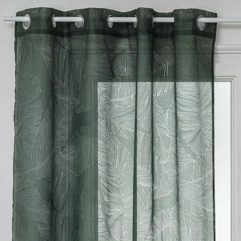 ATMOSPHERA Voilage Dévo à Imprimé Feuille - 141 X 0,1 X 240 - Vert 3 ATMOSPHERA Voilage Dévo à Imprimé Feuille - 141 X 0,1 X 240 - Vert