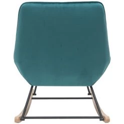MILIBOO Rocking Chair Design En Velours Bleu Pétrole BILLIE - Bleu Canard Velours -Pas Cher Fauteuil Magasin 30055076 4