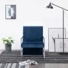 YOUTHUP Fauteuil Avec Pieds En Chrome Bleu Velours - Bleu -Pas Cher Fauteuil Magasin 30070510 1