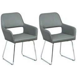 ALTOBUY BALDWIN - Lot De 2 Fauteuils Simili Gris - Gris
