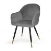 LÚZETE - FAUTEUIL GRAYSON VELOURS GRIS - Gris -Pas Cher Fauteuil Magasin 30145210 1