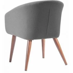 HOMYLIN Lot De 2 Chaises Salle à Manger Rétro Fauteuil Chaises En Tissu Velours Rembourrée Pour Salon Bureau, Avec Jambes En Métal Style Bois, Grise -Pas Cher Fauteuil Magasin 30235503 2