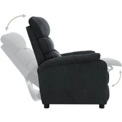 TRUE DEAL Fauteuil Inclinable Gris Foncé Tissu -Pas Cher Fauteuil Magasin 30364486 5