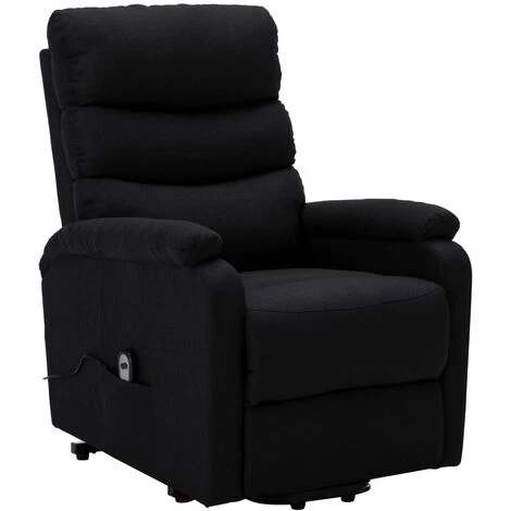 TRUE DEAL Fauteuil Inclinable Noir Tissu 4 TRUE DEAL Fauteuil Inclinable Noir Tissu – Image 2
