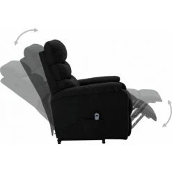 TRUE DEAL Fauteuil Inclinable Noir Tissu 10 TRUE DEAL Fauteuil Inclinable Noir Tissu -Pas Cher Fauteuil Magasin 30364493 4
