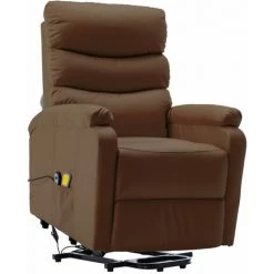 TRUE DEAL Fauteuil Inclinable De Massage Marron Similicuir 8 TRUE DEAL Fauteuil Inclinable De Massage Marron Similicuir -Pas Cher Fauteuil Magasin 30364505 2