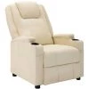 TRUE DEAL Fauteuil Inclinable Blanc Similicuir -Pas Cher Fauteuil Magasin 30364511 1