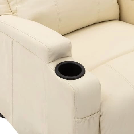 TRUE DEAL Fauteuil Inclinable Blanc Similicuir 7 TRUE DEAL Fauteuil Inclinable Blanc Similicuir – Image 5