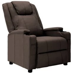 TRUE DEAL Fauteuil Inclinable Marron Similicuir