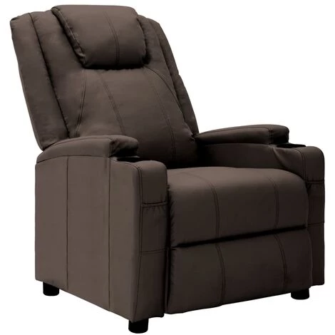 TRUE DEAL Fauteuil Inclinable Marron Similicuir 3 TRUE DEAL Fauteuil Inclinable Marron Similicuir
