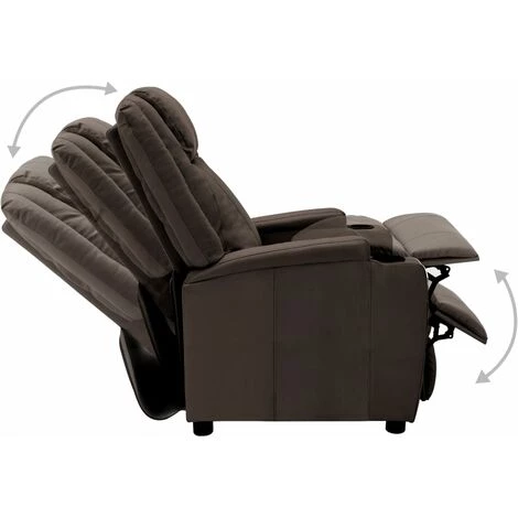 TRUE DEAL Fauteuil Inclinable Marron Similicuir 4 TRUE DEAL Fauteuil Inclinable Marron Similicuir – Image 2