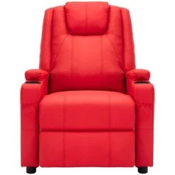 TRUE DEAL Fauteuil Inclinable Rouge Similicuir 9 TRUE DEAL Fauteuil Inclinable Rouge Similicuir -Pas Cher Fauteuil Magasin 30364515 3