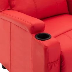 TRUE DEAL Fauteuil Inclinable Rouge Similicuir 11 TRUE DEAL Fauteuil Inclinable Rouge Similicuir -Pas Cher Fauteuil Magasin 30364515 5