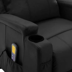 TRUE DEAL Fauteuil De Massage Inclinable Noir Similicuir -Pas Cher Fauteuil Magasin 30364517 5