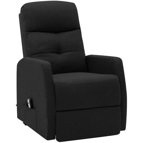 TRUE DEAL Fauteuil Inclinable Sur Pied Noir Tissu 4 TRUE DEAL Fauteuil Inclinable Sur Pied Noir Tissu – Image 2