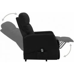 TRUE DEAL Fauteuil Inclinable Sur Pied Noir Tissu 10 TRUE DEAL Fauteuil Inclinable Sur Pied Noir Tissu -Pas Cher Fauteuil Magasin 30364526 4