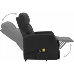 TRUE DEAL Fauteuil Inclinable De Massage Gris Foncé Tissu -Pas Cher Fauteuil Magasin 30364534 4