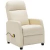 TRUE DEAL Fauteuil De Massage Inclinable Blanc Similicuir