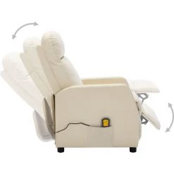 TRUE DEAL Fauteuil De Massage Inclinable Blanc Similicuir 9 TRUE DEAL Fauteuil De Massage Inclinable Blanc Similicuir -Pas Cher Fauteuil Magasin 30364551 3