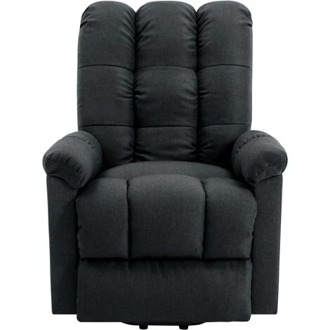 TRUE DEAL Fauteuil Inclinable Gris Foncé Tissu 5 TRUE DEAL Fauteuil Inclinable Gris Foncé Tissu – Image 3