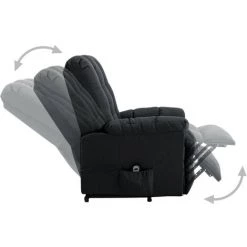 TRUE DEAL Fauteuil Inclinable Gris Foncé Tissu 10 TRUE DEAL Fauteuil Inclinable Gris Foncé Tissu -Pas Cher Fauteuil Magasin 30364558 4