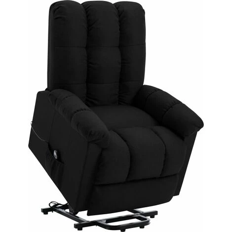 TRUE DEAL Fauteuil Inclinable Noir Tissu 3 TRUE DEAL Fauteuil Inclinable Noir Tissu