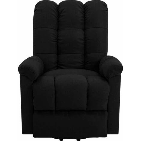 TRUE DEAL Fauteuil Inclinable Noir Tissu 5 TRUE DEAL Fauteuil Inclinable Noir Tissu – Image 3