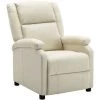 TRUE DEAL Fauteuil Inclinable Blanc Similicuir 2 TRUE DEAL Fauteuil Inclinable Blanc Similicuir -Pas Cher Fauteuil Magasin 30364980 1