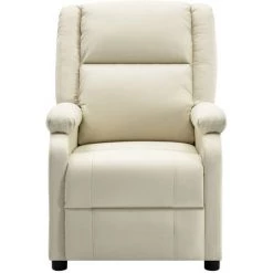 TRUE DEAL Fauteuil Inclinable Blanc Similicuir -Pas Cher Fauteuil Magasin 30364980 2
