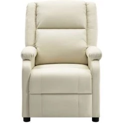 TRUE DEAL Fauteuil Inclinable Blanc Similicuir -Pas Cher Fauteuil Magasin 30364980 3