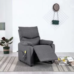TRUE DEAL Fauteuil Inclinable De Massage Gris Foncé Tissu -Pas Cher Fauteuil Magasin 30364986 3