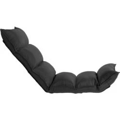 TRUE DEAL Chaise Pliable De Sol Noir Tissu -Pas Cher Fauteuil Magasin 30365810 3