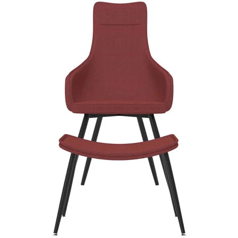 ASUPERMALL Chaise De Canape Avec Repose-pied Rouge Bordeaux Tissu 4 ASUPERMALL Chaise De Canape Avec Repose-pied Rouge Bordeaux Tissu – Image 2