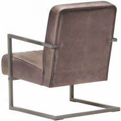 ASUPERMALL Fauteuil Cantilever Marron Cuir Veritable 10 ASUPERMALL Fauteuil Cantilever Marron Cuir Veritable -Pas Cher Fauteuil Magasin 30532190 4