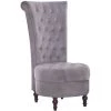 ASUPERMALL Chaise A Dossier Haut Gris Velours