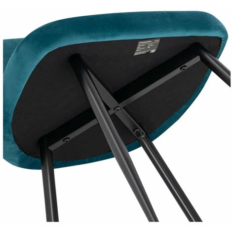 HELLOSHOP26 Lot De Deux Chaises En Tissu 150 Kg Max Surface D'assise De 48 X 41,5 Cm Turquoise 5 HELLOSHOP26 Lot De Deux Chaises En Tissu 150 Kg Max Surface D'assise De 48 X 41,5 Cm Turquoise – Image 3