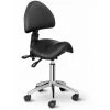 HELLOSHOP26 Fauteuil Siège Selle Avec Dossier Fer Chromé Similicuir PVC Noir - Noir -Pas Cher Fauteuil Magasin 30789195 1