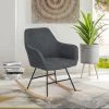 URBAN MEUBLE Fauteuil à Bascule Relaxation Scandinave Ergonomique Rocking Chair Tissu Gris Foncé Confortable -Pas Cher Fauteuil Magasin 30812274 1