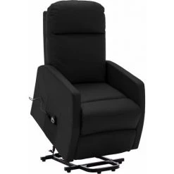 TRUE DEAL Fauteuil Inclinable Noir Similicuir